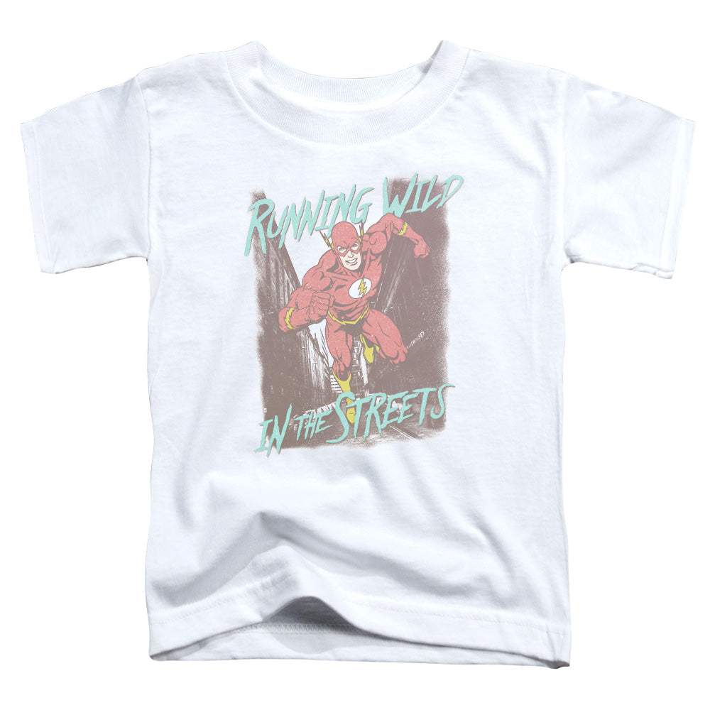 Justice League Running Wild Toddler Kids Youth T Shirt White