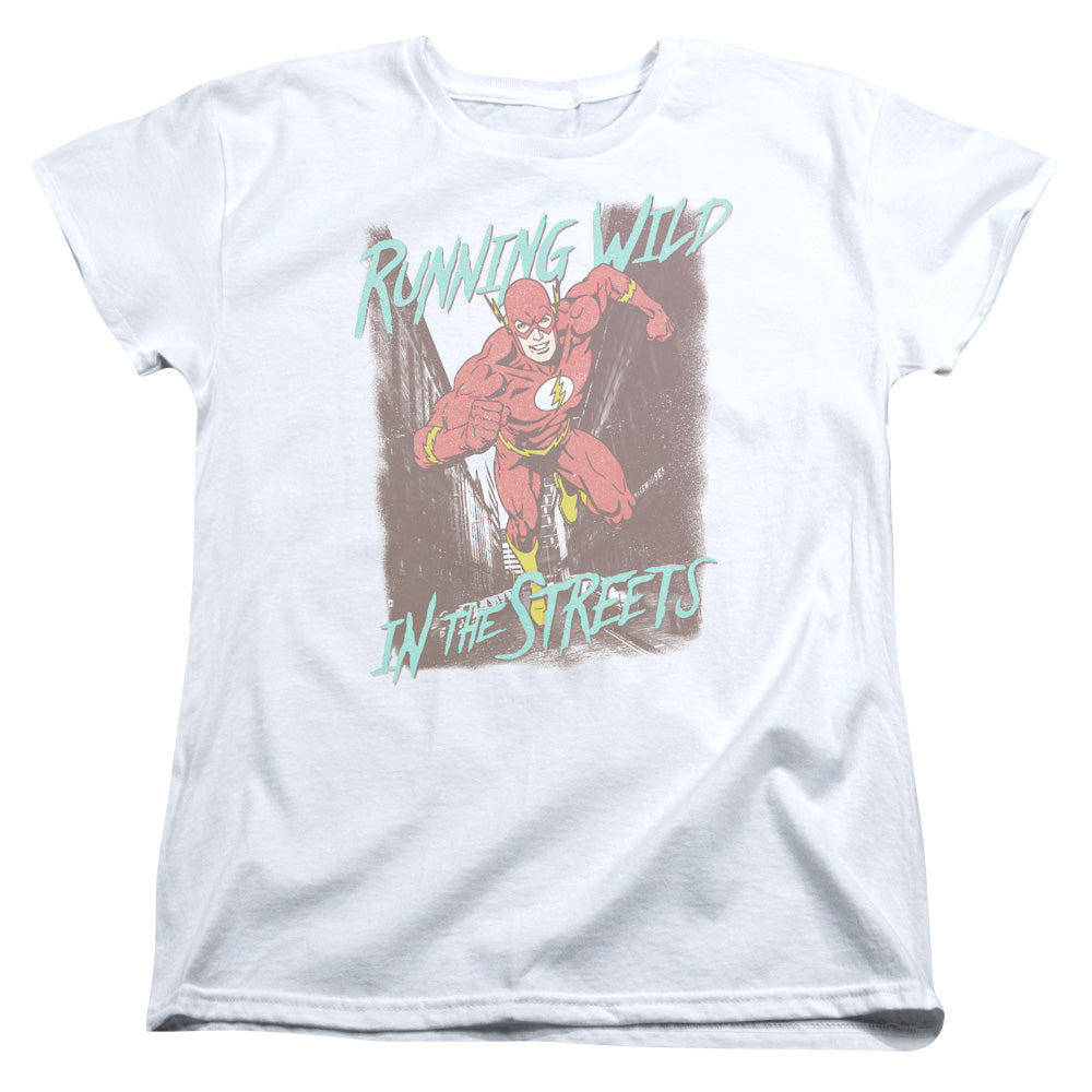 Justice League Running Wild Womens T Shirt White