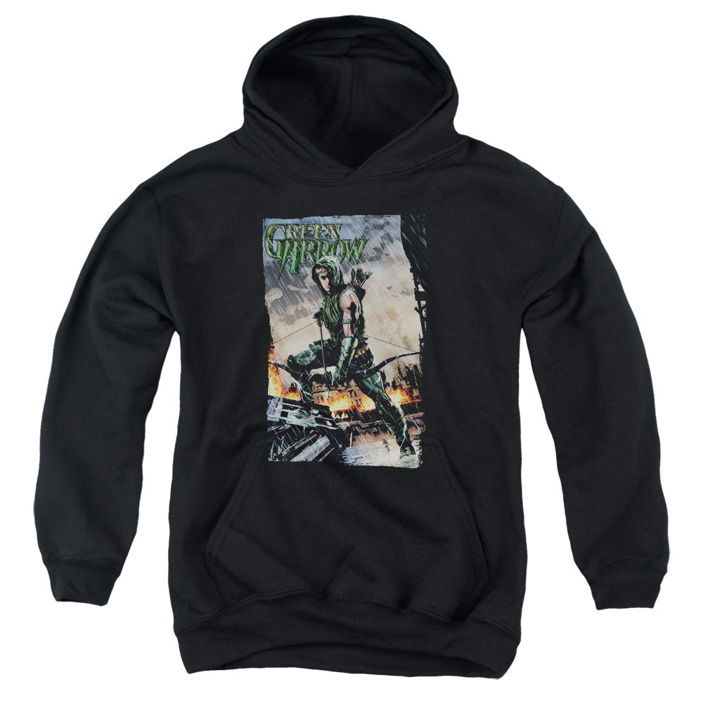 Justice League Fire and Rain Kids Youth Hoodie Black