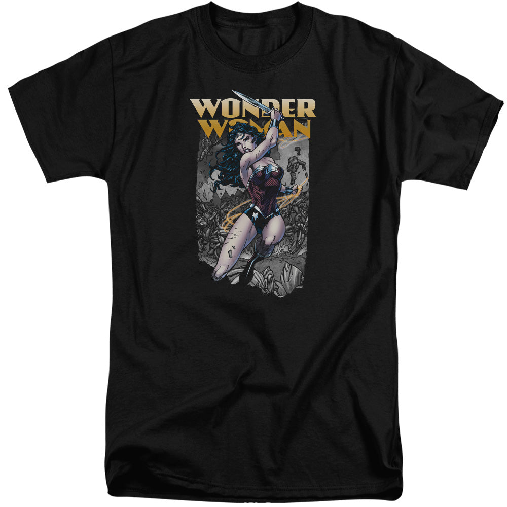 Justice League Of America Wonder Slice Mens Tall T Shirt Black Officially Licensed