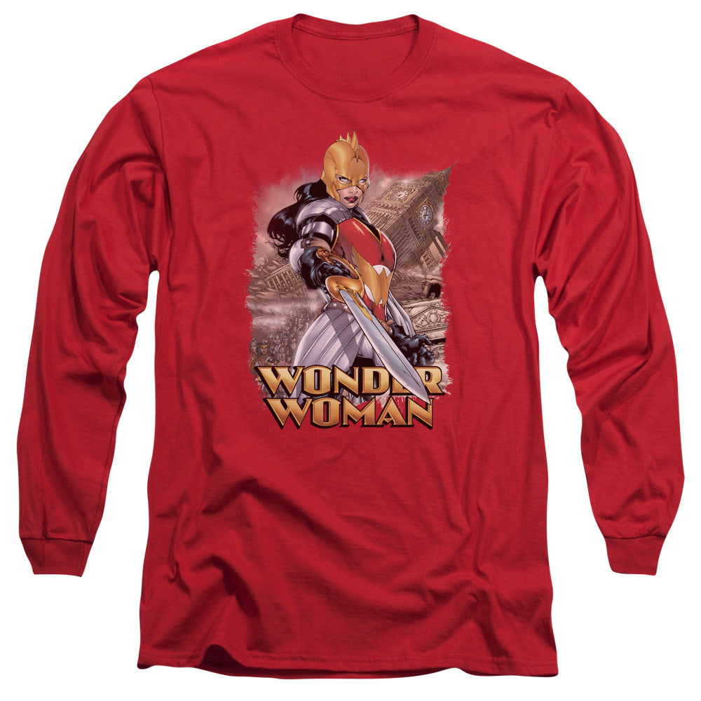 Justice League Wonder Woman Mens Long Sleeve Shirt Red
