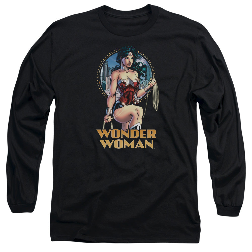 Justice League City Warrior Mens Long Sleeve Shirt Black