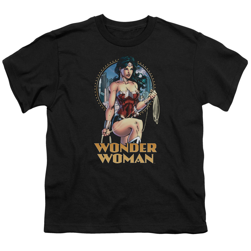 Justice League City Warrior Kids Youth T Shirt Black