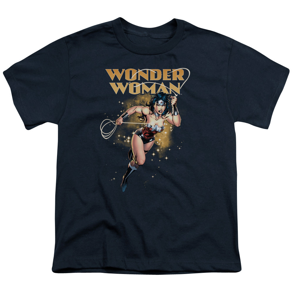 Justice League Star Lasso Kids Youth T Shirt Navy Blue