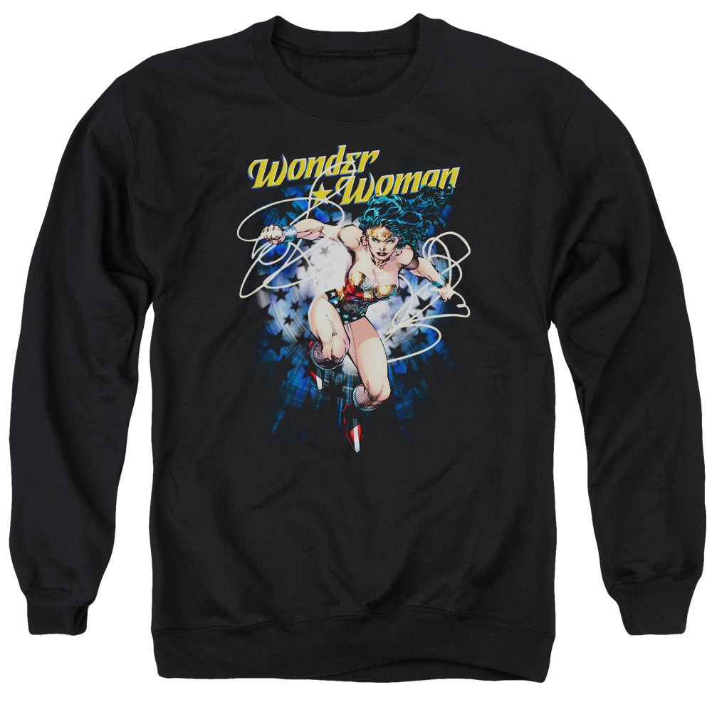 Justice League Starburst Mens Crewneck Sweatshirt Black