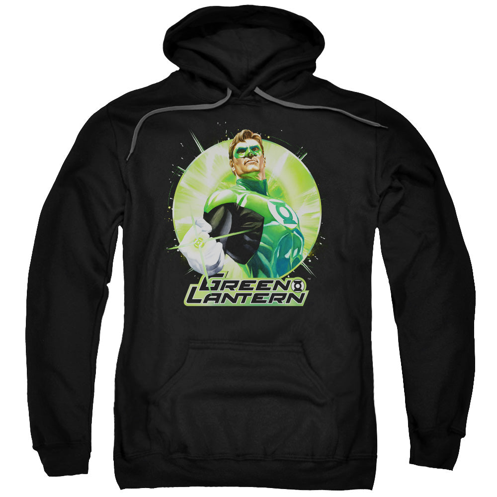Justice League Green Static Mens Hoodie Black