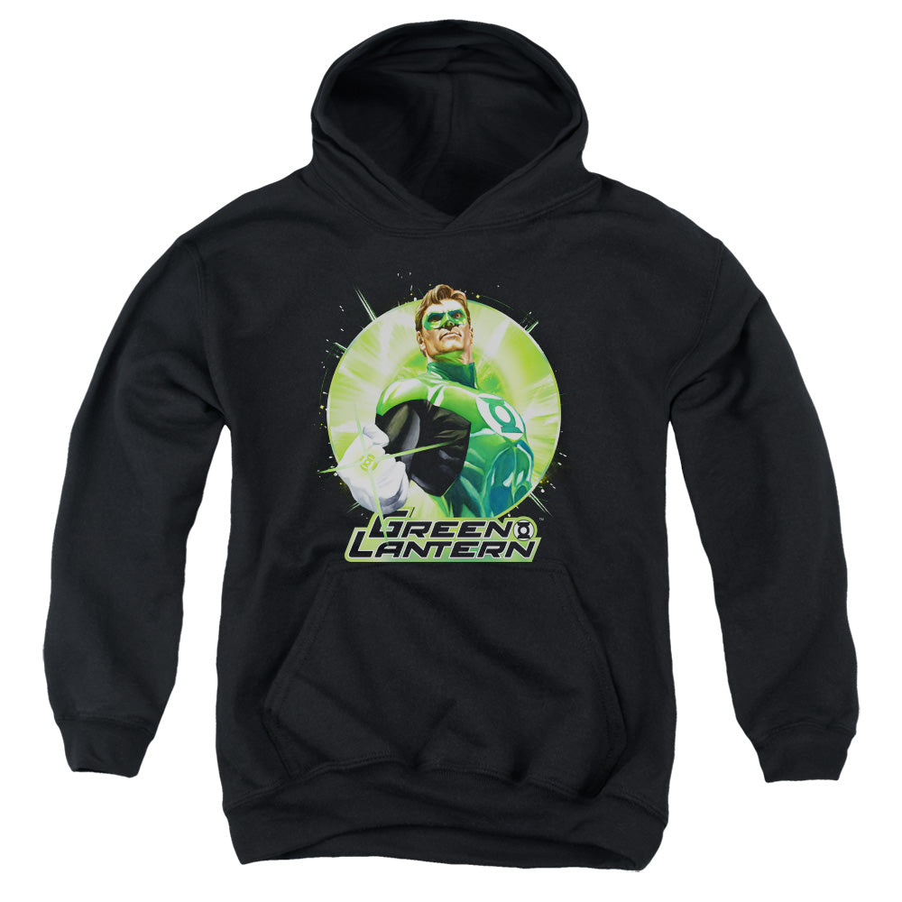 Justice League Green Static Kids Youth Hoodie Black
