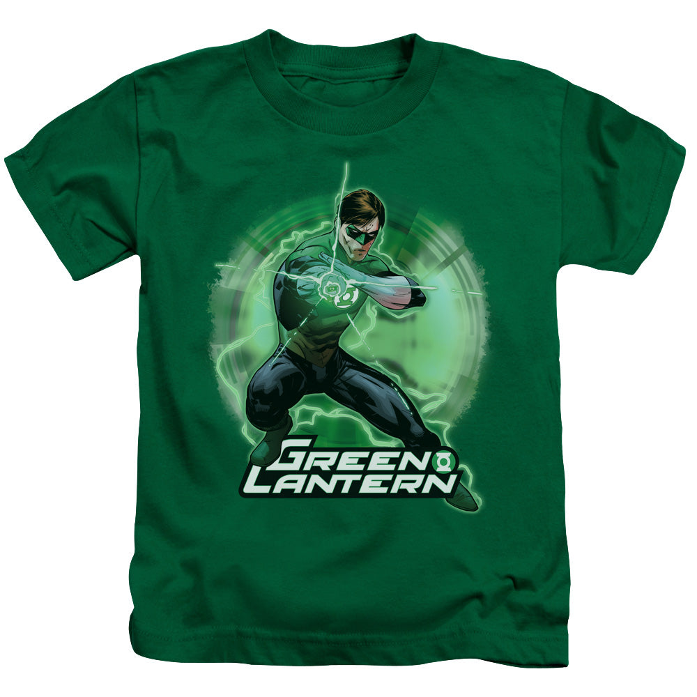 Justice League Spin Juvenile Kids Youth T Shirt Kelly Green