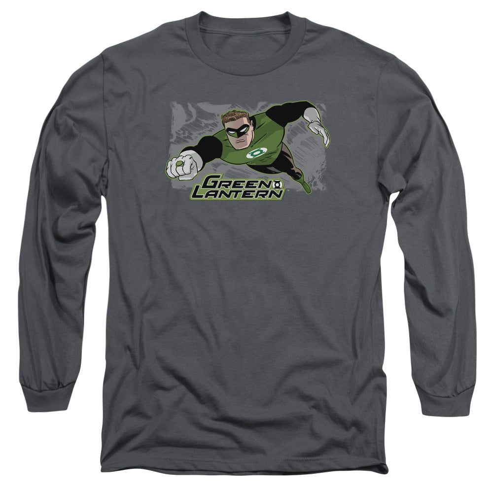 Justice League Space Cop Mens Long Sleeve Shirt Charcoal