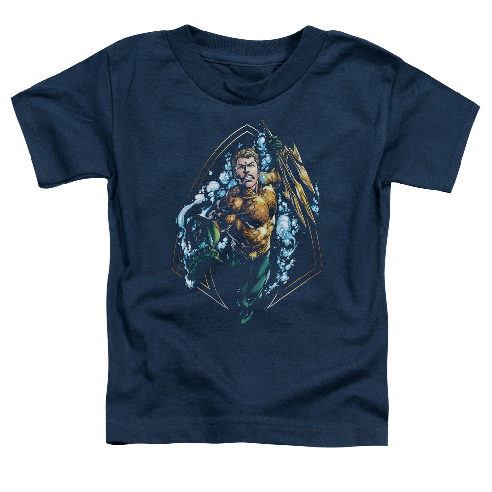 Justice League Thrashing Toddler Kids Youth T Shirt Navy Blue