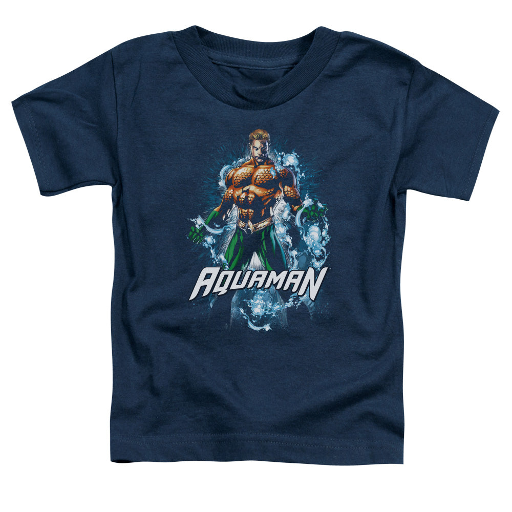 Justice League Water Powers Toddler Kids Youth T Shirt Navy Blue