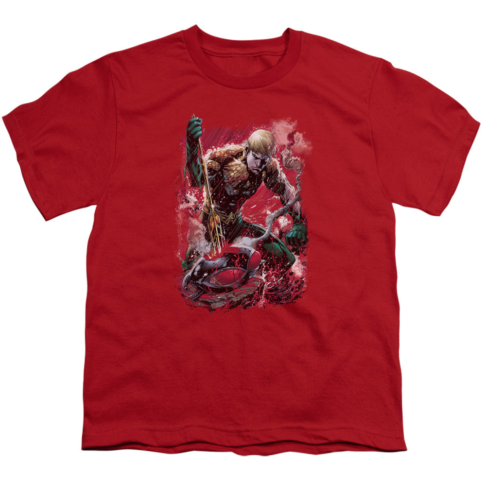 Justice League Finished Kids Youth T Shirt Red