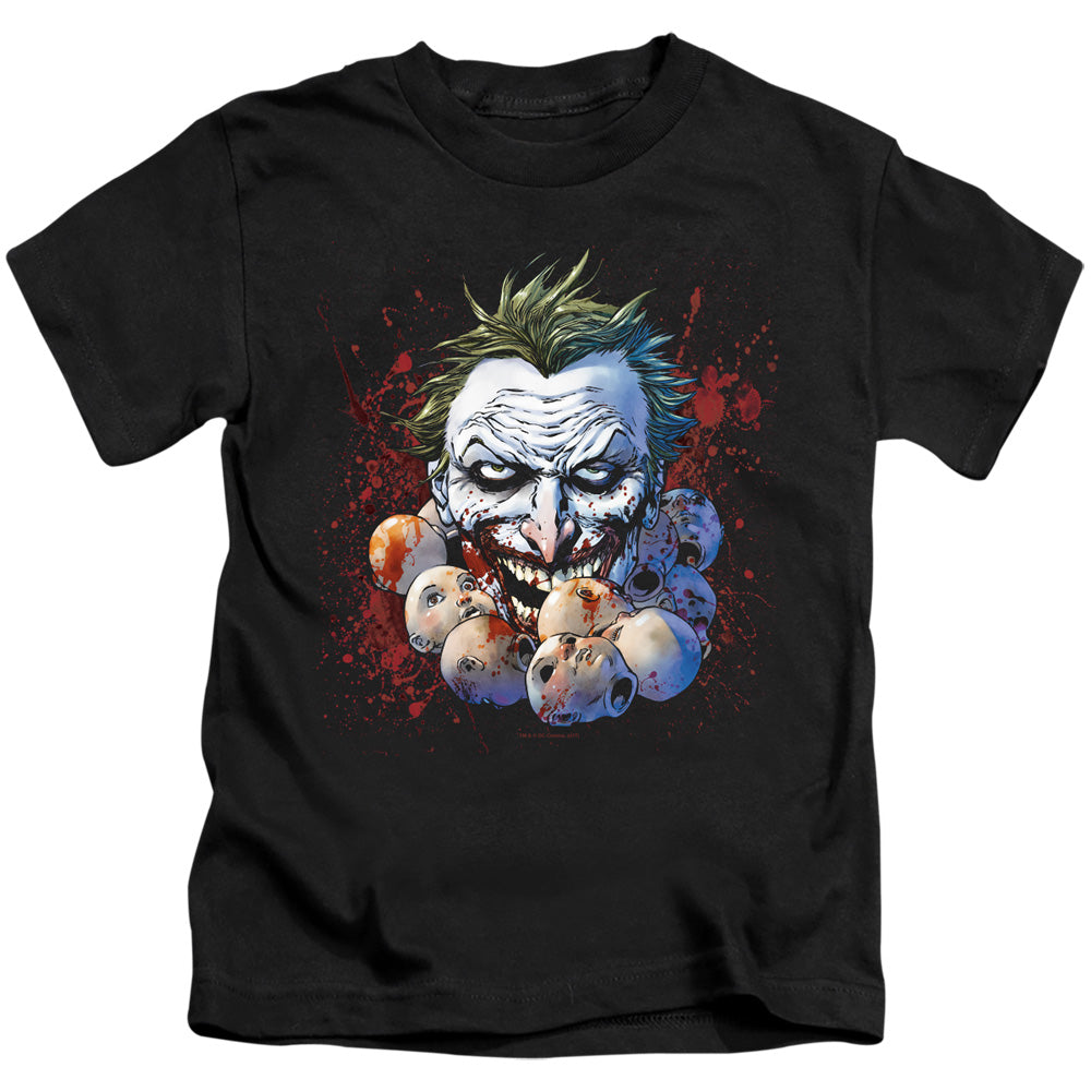 Justice League Doll Heads Juvenile Kids Youth T Shirt Black