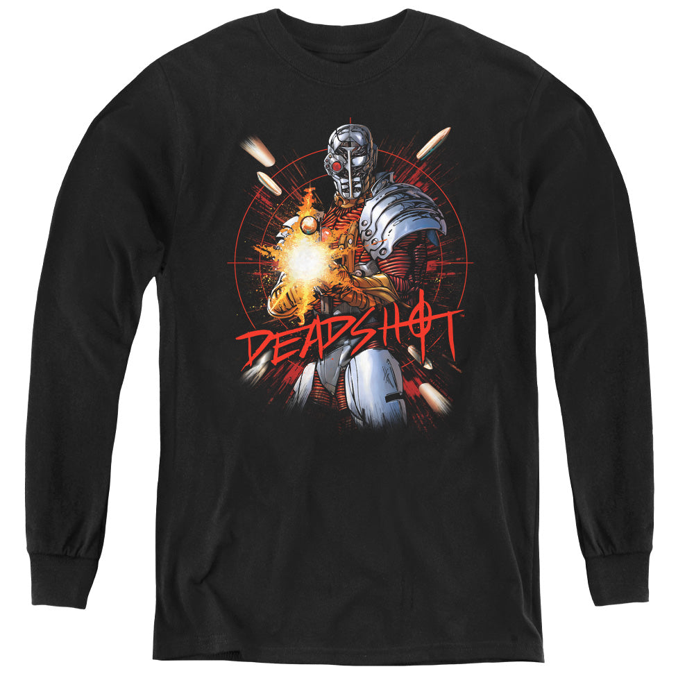 Justice League Deadshot Long Sleeve Kids Youth T Shirt Black