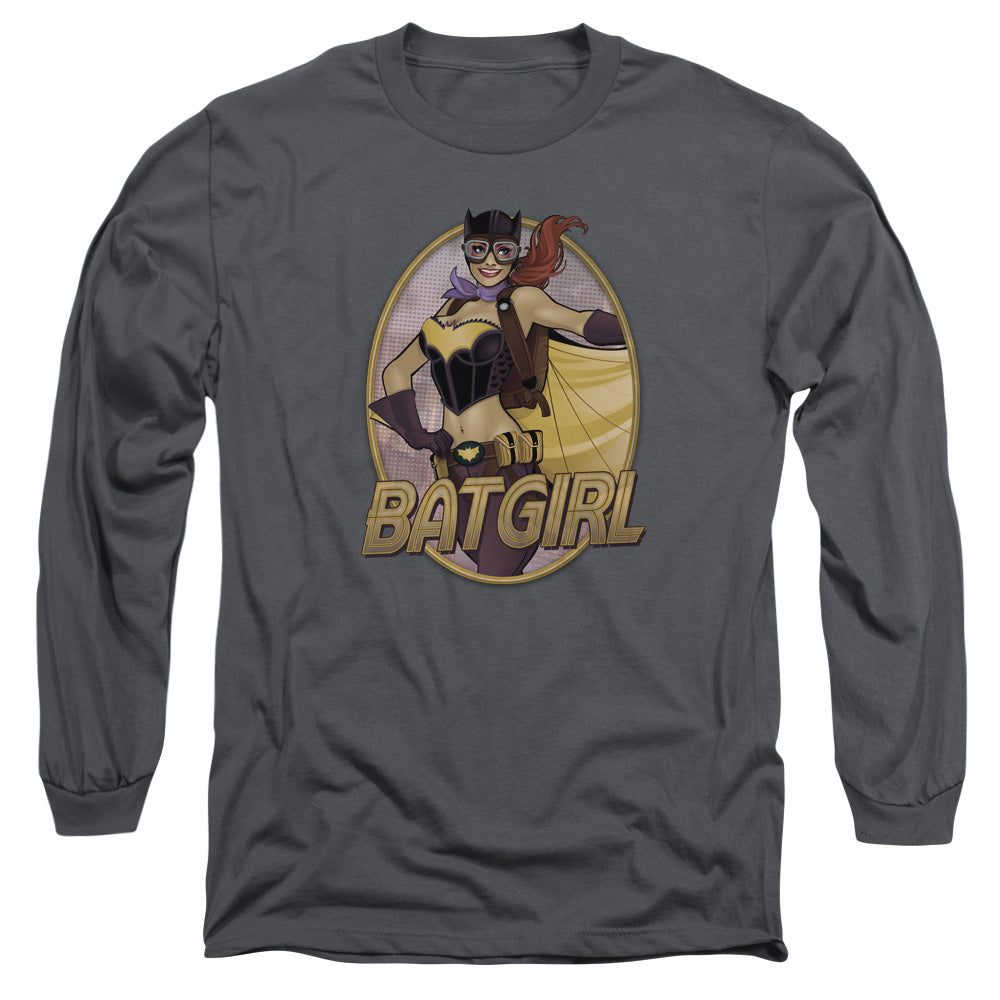 Justice League Batgirl Bombshell Mens Long Sleeve Shirt Charcoal