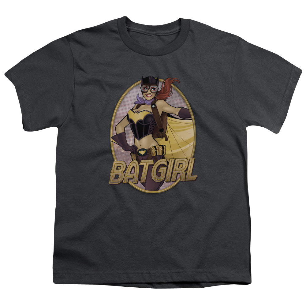 Justice League Batgirl Bombshell Kids Youth T Shirt Charcoal