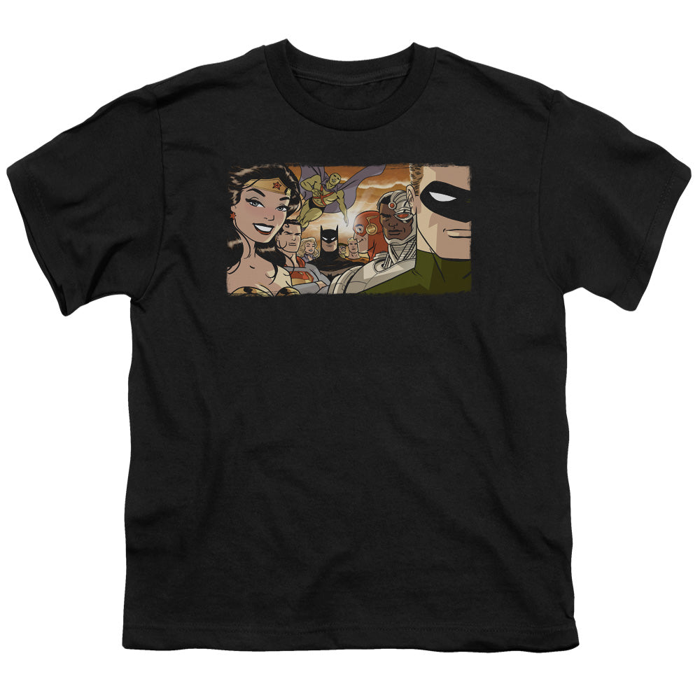 Justice League Cinematic League Kids Youth T Shirt Black