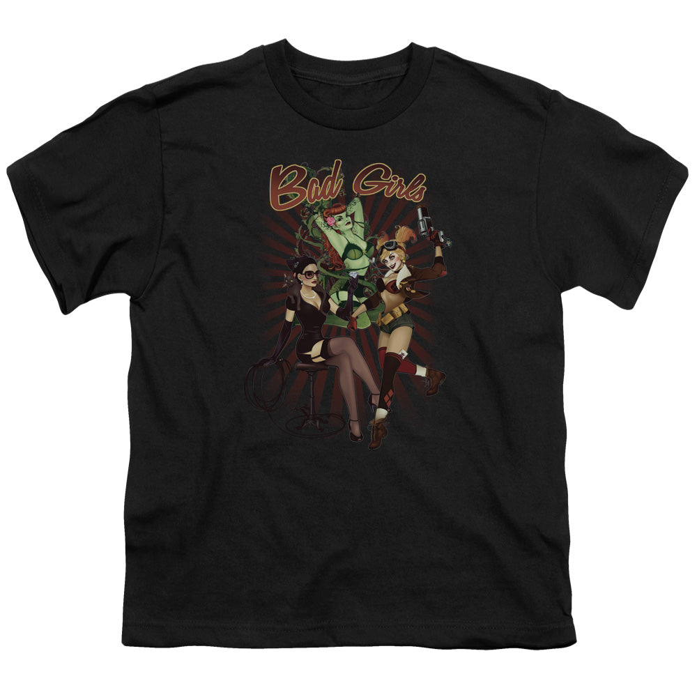 Justice League Bad Girls Kids Youth T Shirt Black