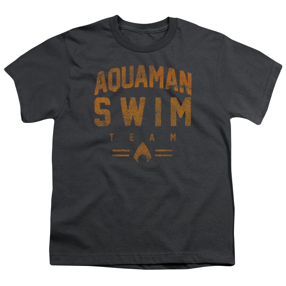 Justice League Swin Team Kids Youth T Shirt Charcoal