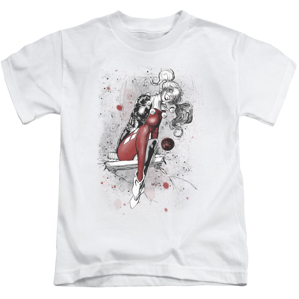 Justice League Harley Sketch Juvenile Kids Youth T Shirt White