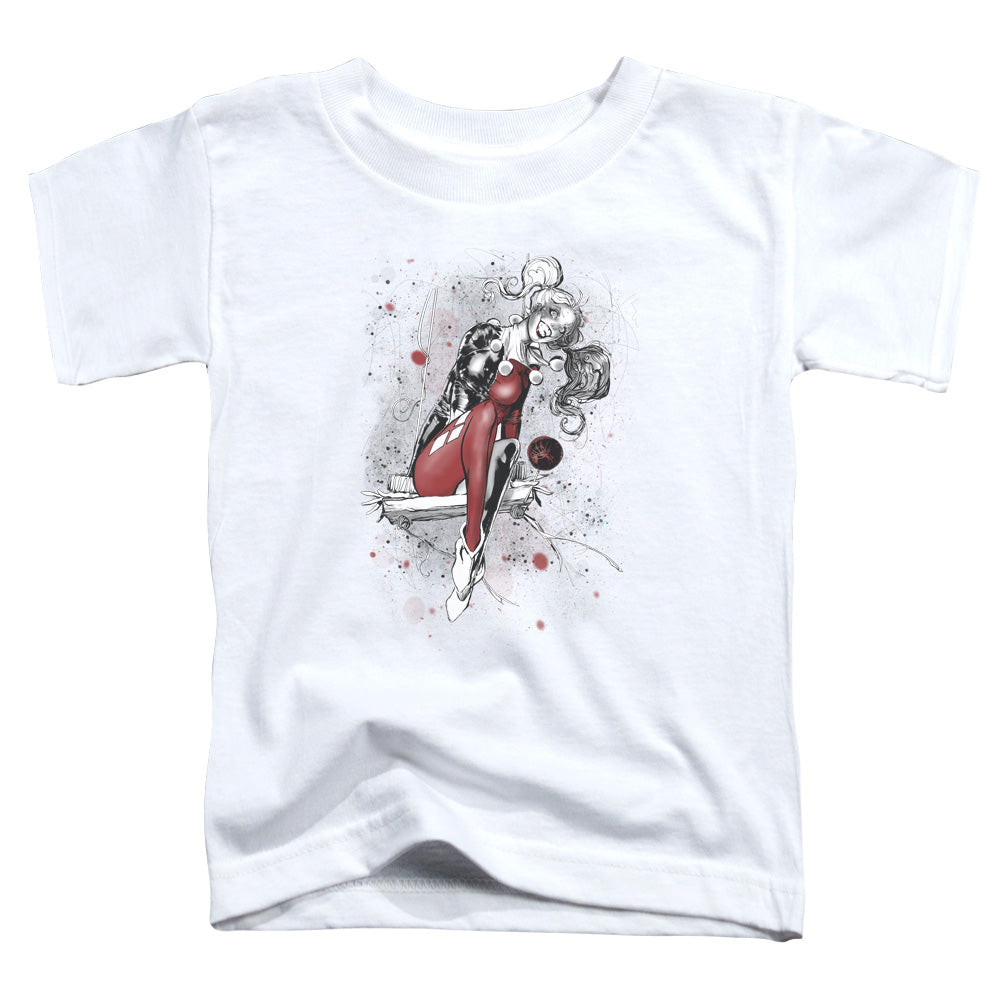 Justice League Harley Sketch Toddler Kids Youth T Shirt White