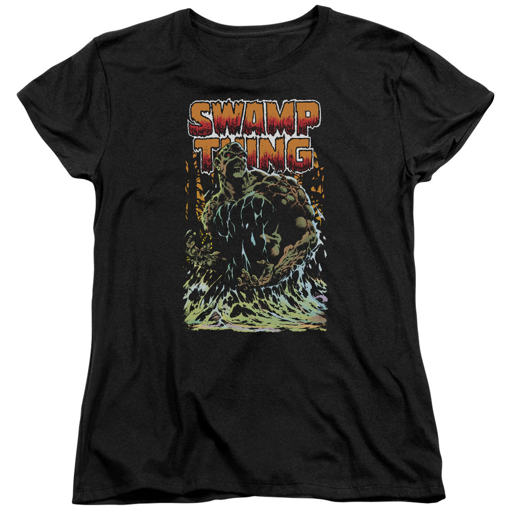 Justice League Swamp Thing Womens T Shirt Black