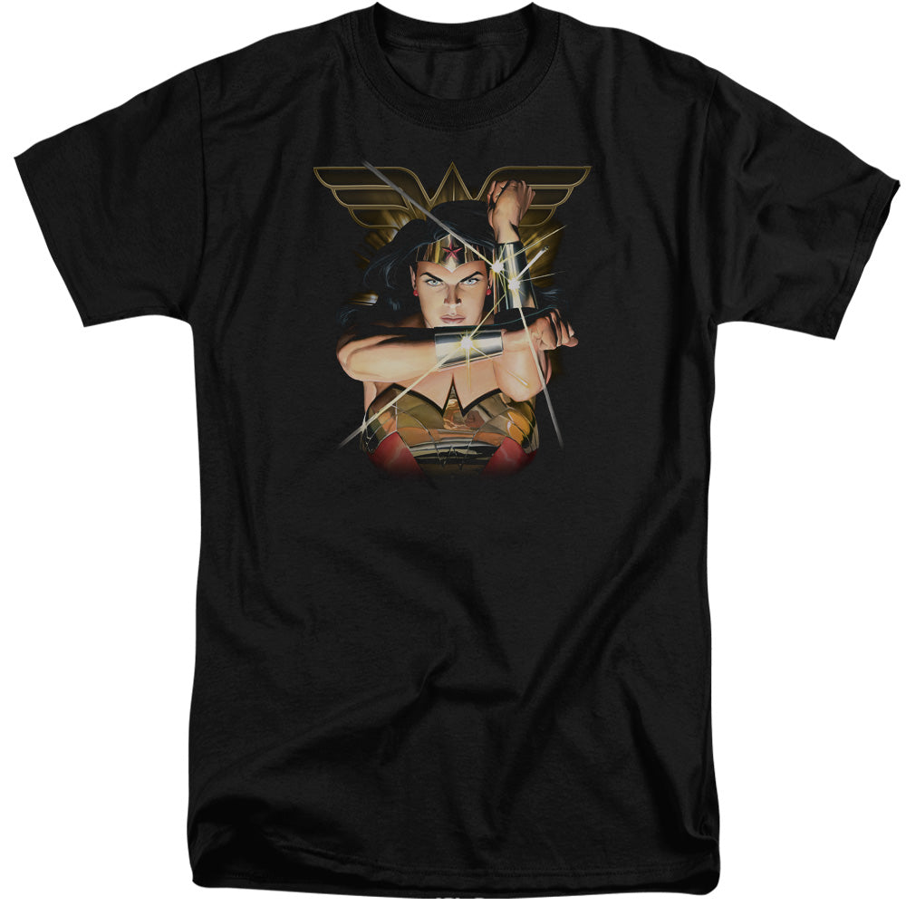 Justice League Deflection Mens Tall T Shirt Black