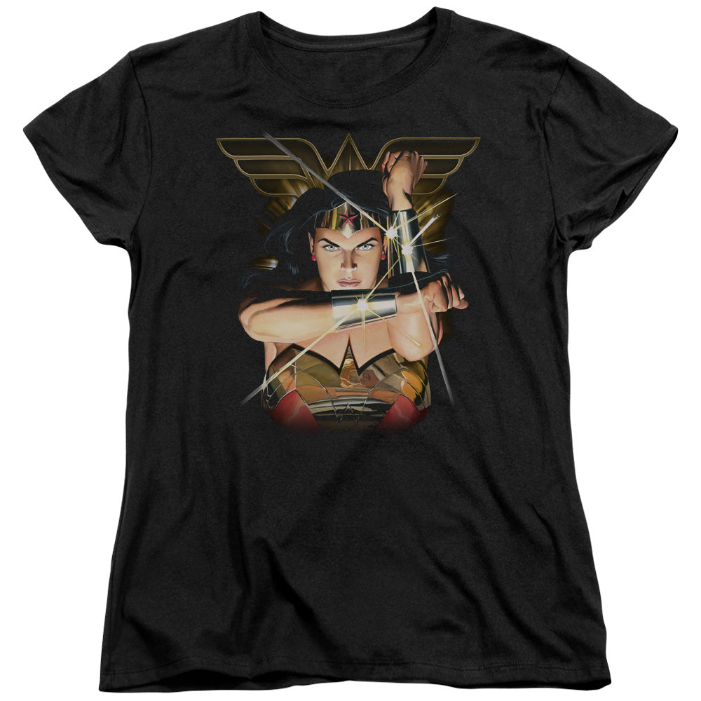 Justice League Deflection Womens T Shirt Black