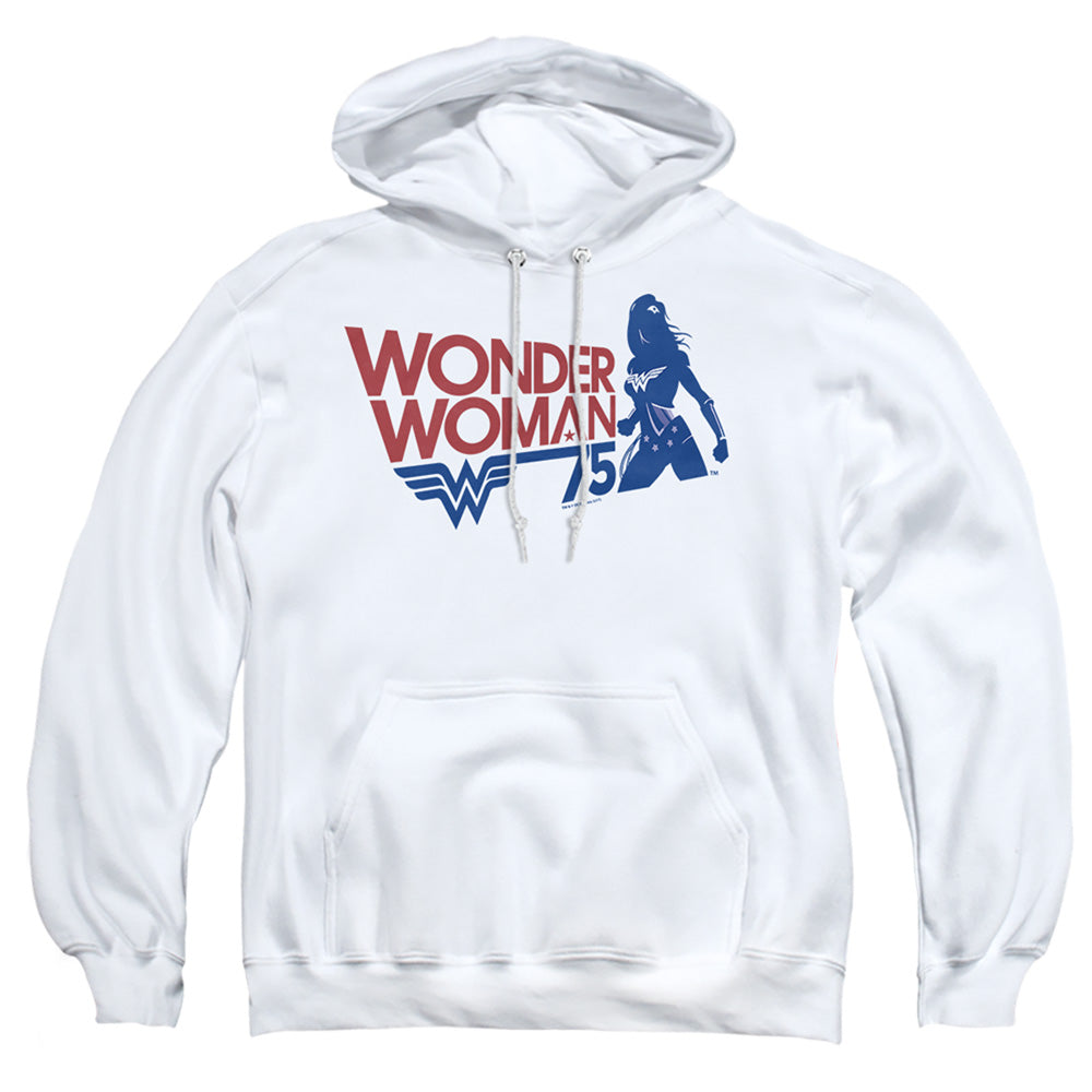 Wonder Woman Ww75 Silhouette Mens Hoodie White Officially Licensed
