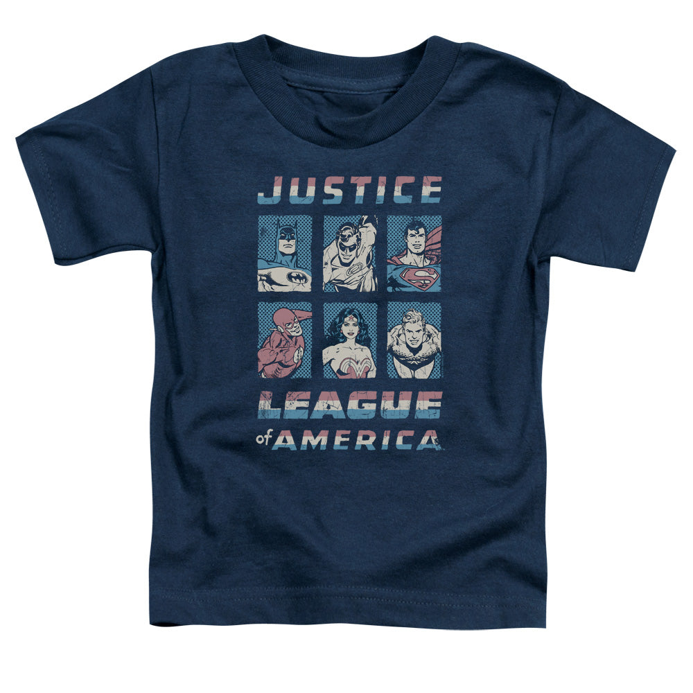 Justice League American League Toddler Kids Youth T Shirt Navy Blue