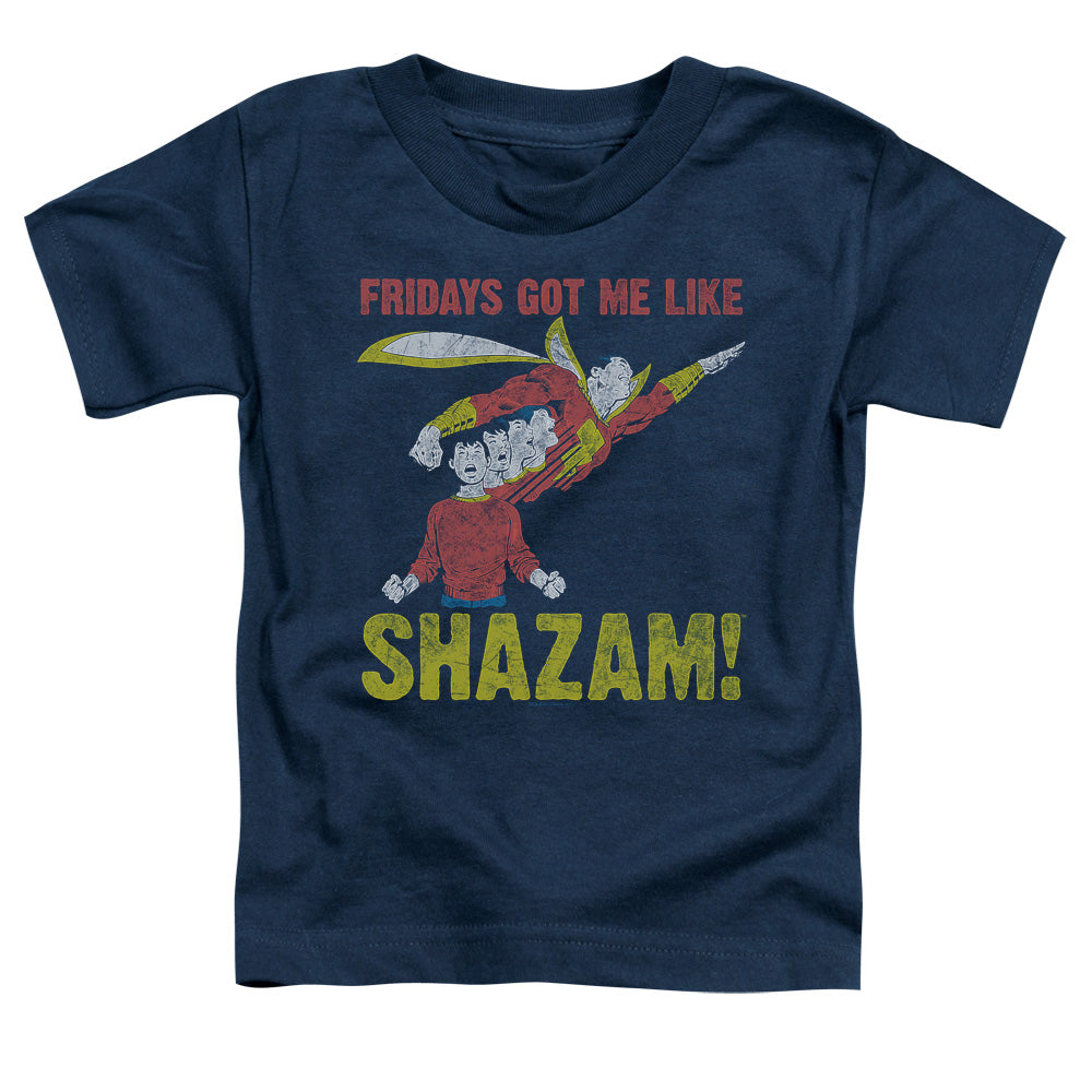 Justice League Fridays Got Me Like Toddler Kids Youth T Shirt Navy Blue
