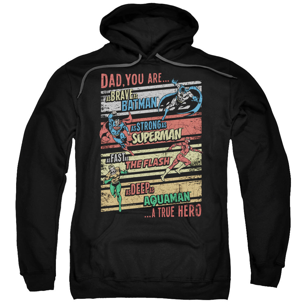 Justice League a True Hero Mens Hoodie Black