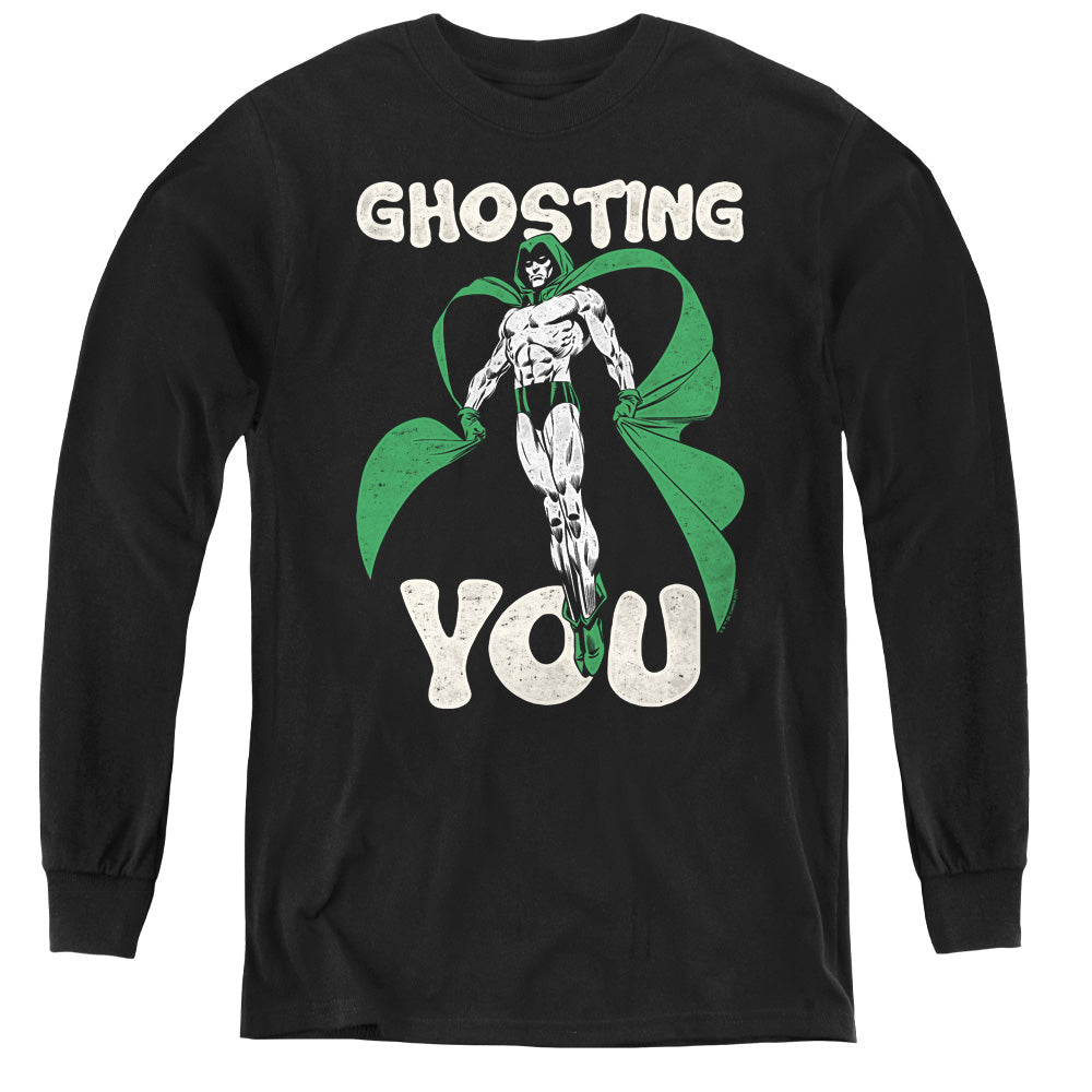 Justice League Ghosting Long Sleeve Kids Youth T Shirt Black