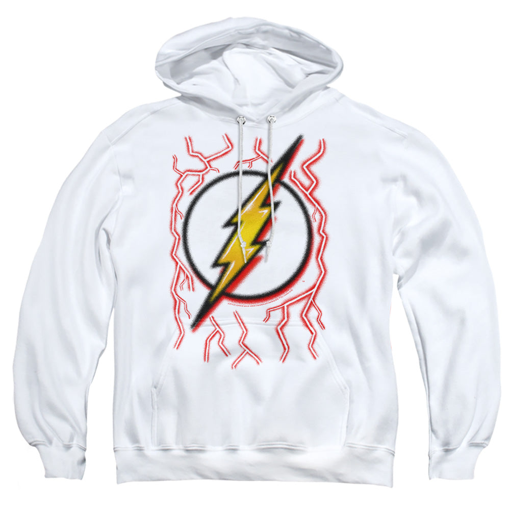 Dc Flash Airbrush Bolt Mens Hoodie White Officially Licensed