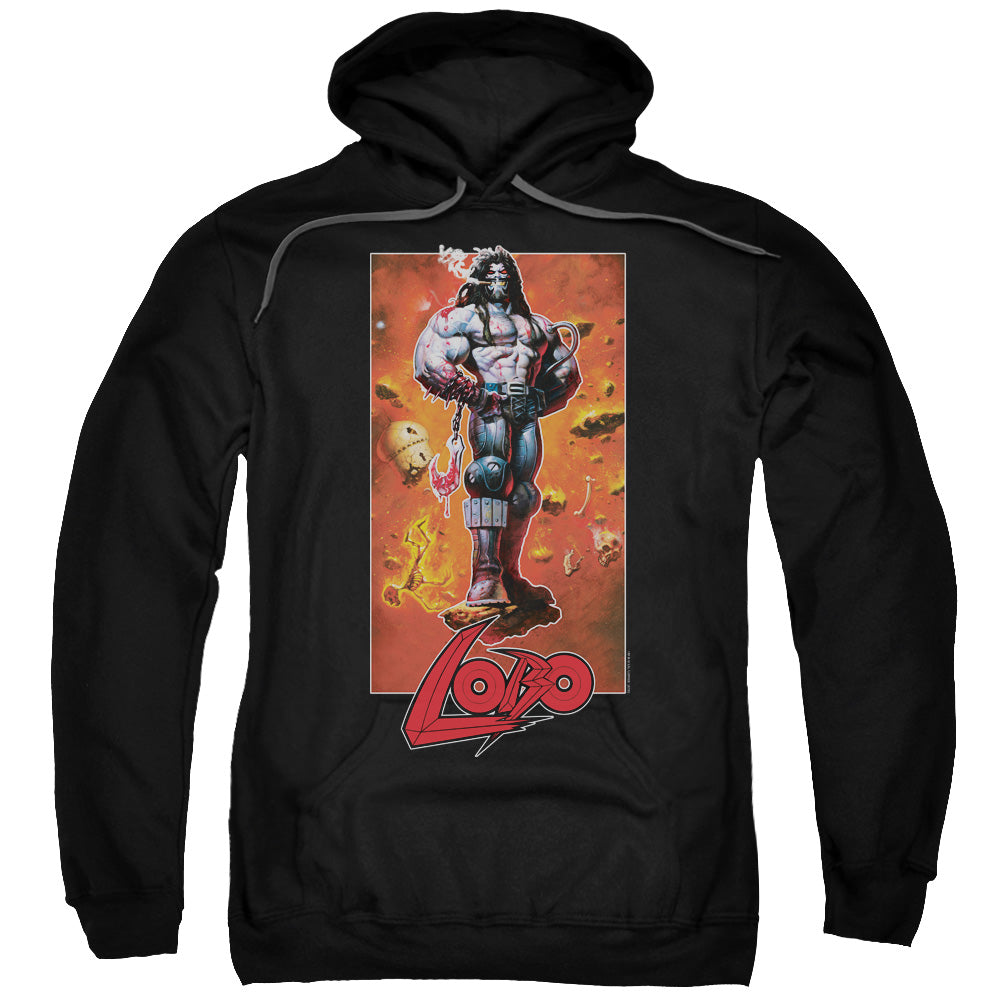 Justice League Lobo Pose Mens Hoodie Black