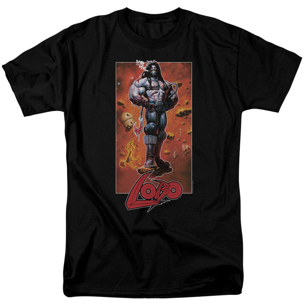 Justice League Of America Lobo Pose Mens T Shirt Black Officially Licensed