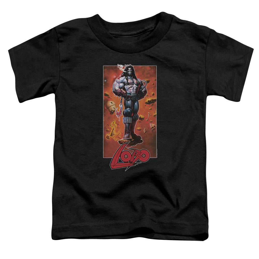 Justice League Lobo Pose Toddler Kids Youth T Shirt Black