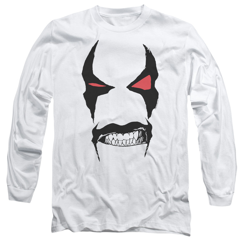 Justice League Lobo Face Mens Long Sleeve Shirt White