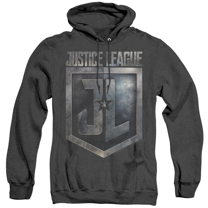 Justice League Movie Shield Logo Heather Mens Hoodie Black