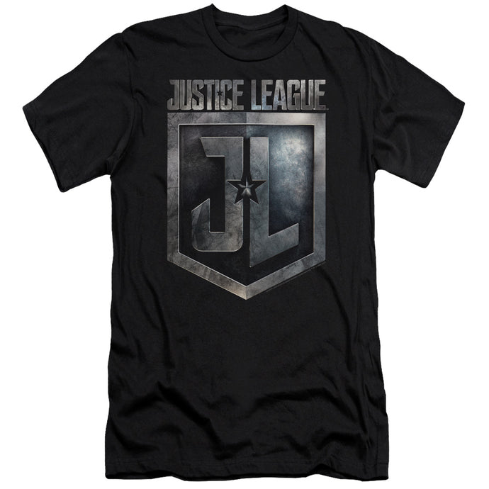 Justice League Movie Shield Logo Premium Bella Canvas Slim Fit Mens T Shirt Black