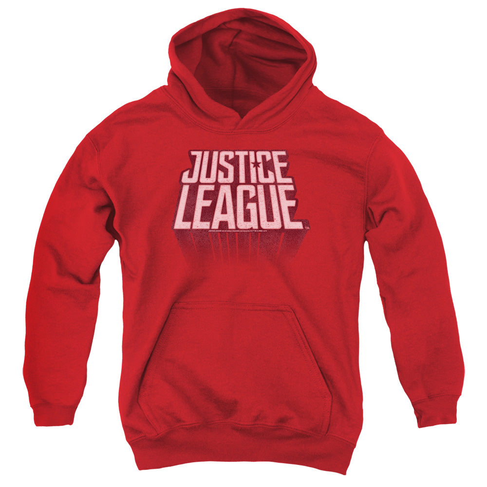 Justice League Movie League Distressed Kids Youth Hoodie Red