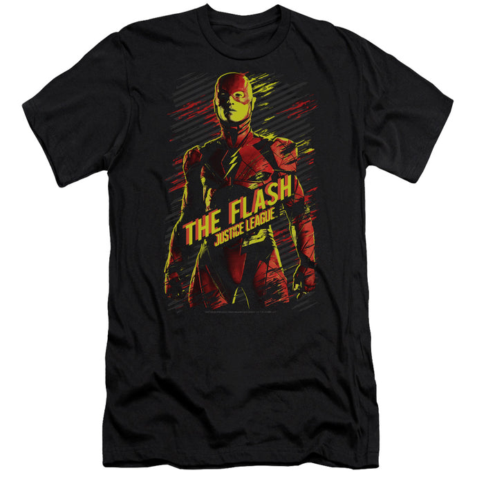 Justice League Movie the Flash Premium Bella Canvas Slim Fit Mens T Shirt Black