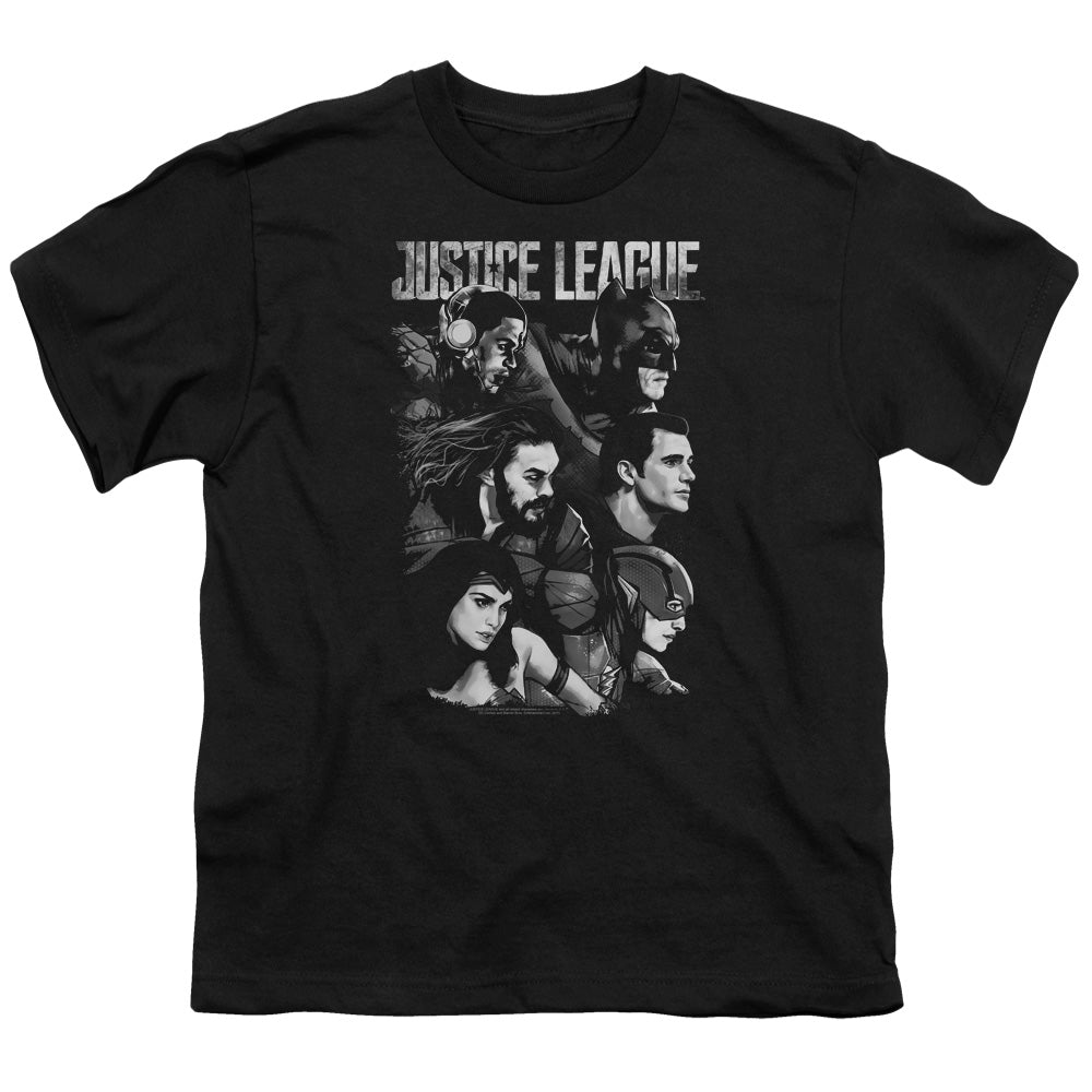 Justice League Movie Pushing Forward Kids Youth T Shirt Black