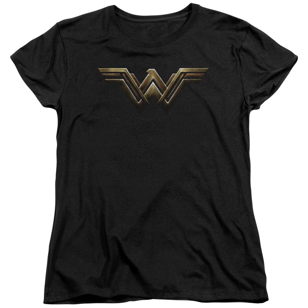 Justice League Movie Wonder Woman Logo Womens T Shirt Black