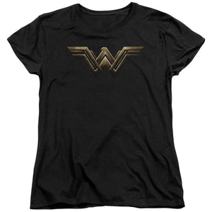 Justice League Movie Wonder Woman Logo Womens T Shirt Black