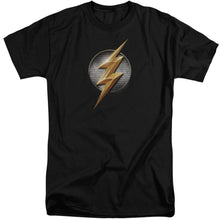 Load image into Gallery viewer, Justice League Movie Flash Logo Mens Tall T Shirt Black