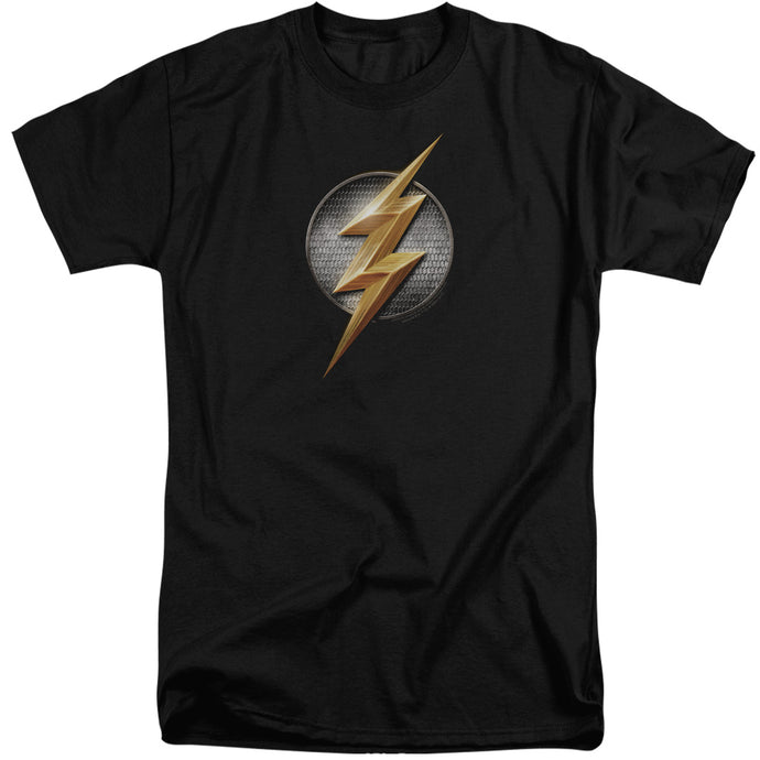 Justice League Movie Flash Logo Mens Tall T Shirt Black