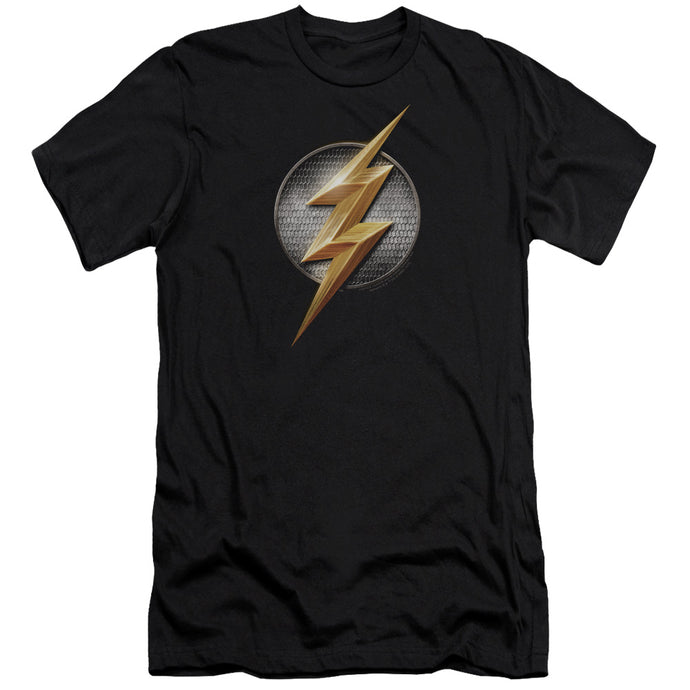Justice League Movie Flash Logo Premium Bella Canvas Slim Fit Mens T Shirt Black