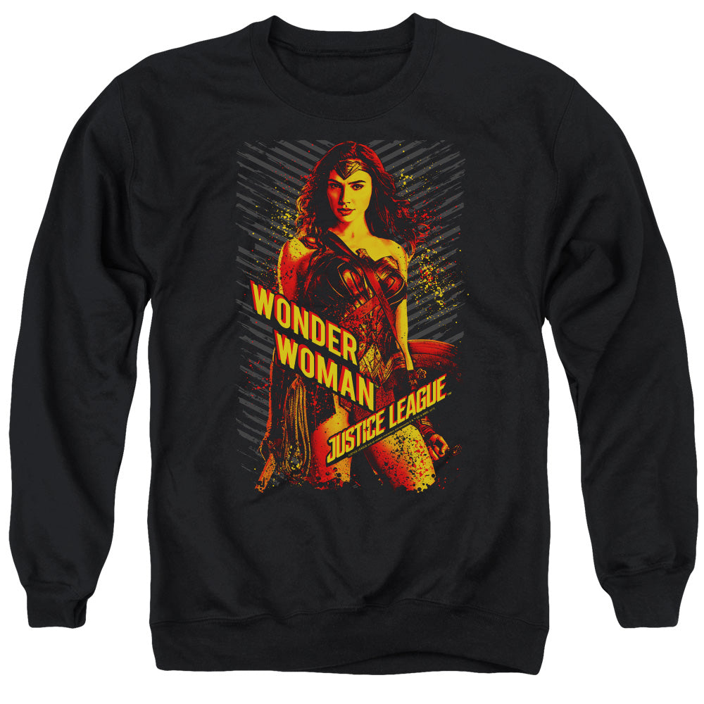 Justice League Movie Wonder Woman Mens Crewneck Sweatshirt Black