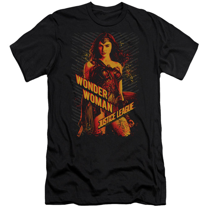 Justice League Movie Wonder Woman Premium Bella Canvas Slim Fit Mens T Shirt Black